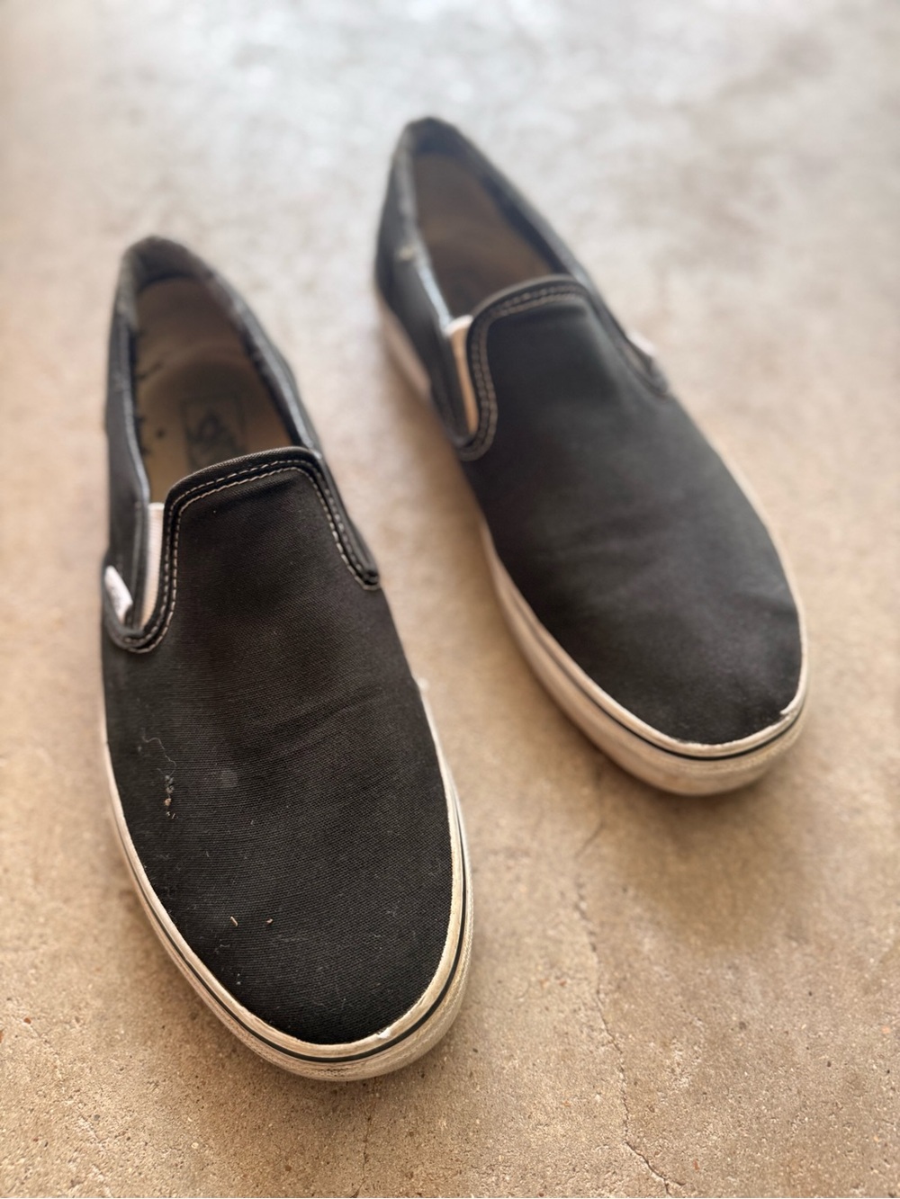 Vans Black Canvas Slip-On Sneakers